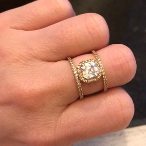 Henri Bendel Luxe Asscher Cut Pavé Harness Ring